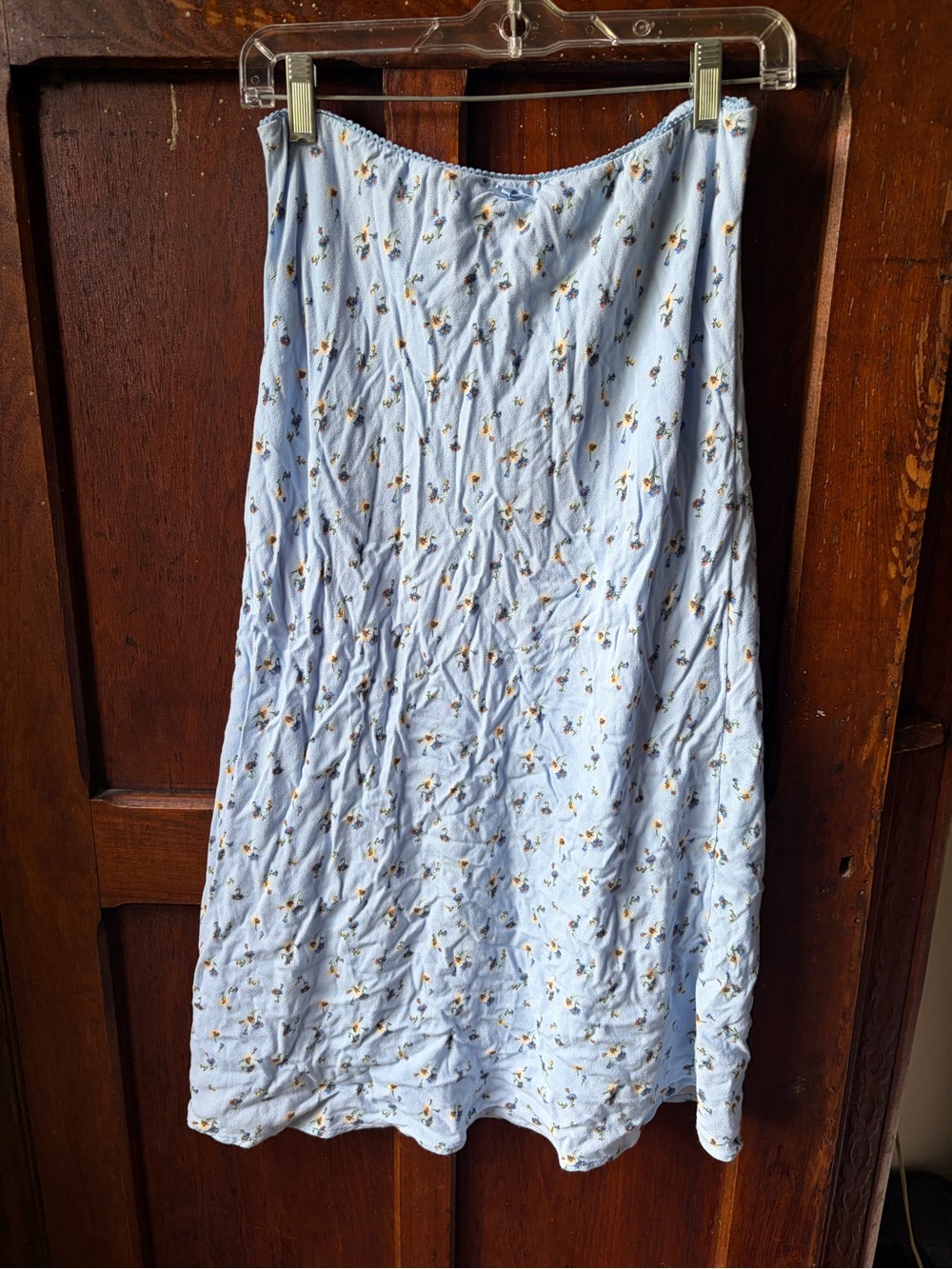American Eagle Outfitters Light Blue Floral A-Line Skirt